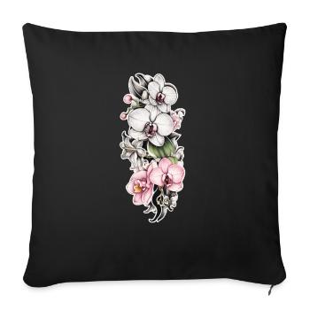 Orchid Climbing - Sofa pillowcase 17,3'' x 17,3'' (45 x 45 cm) - black - Front