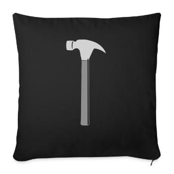 werkzeug hammer - Sofakissenbezug 45 x 45 cm - Schwarz - Vorne