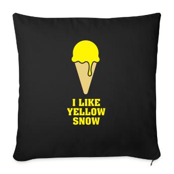 Yellow Snow Ice No.1 - Sofa pillowcase 17,3'' x 17,3'' (45 x 45 cm) - black - Front