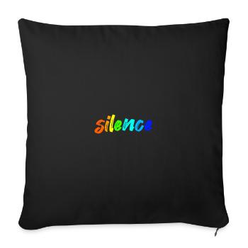 Silence - Sofa pillowcase 17,3'' x 17,3'' (45 x 45 cm) - black - Front
