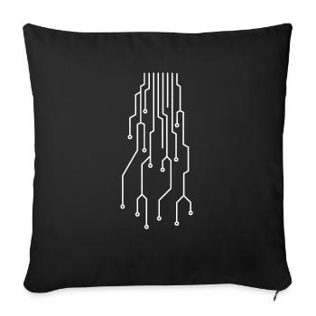 Futuristische Computer Platine - Sofakissenbezug 45 x 45 cm - Schwarz - Vorne