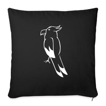 Cute Parrot Bird Wildlife Animal Sketch Drawing - Sofa pillowcase 17,3'' x 17,3'' (45 x 45 cm) - black - Front