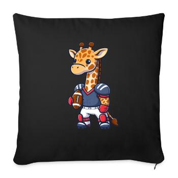 Cute American Football Player Giraffe - Sofa pillowcase 17,3'' x 17,3'' (45 x 45 cm) - black - Front
