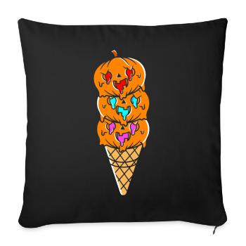 Kürbis Eistüte Halloween - Sofakissenbezug 45 x 45 cm - Schwarz - Vorne