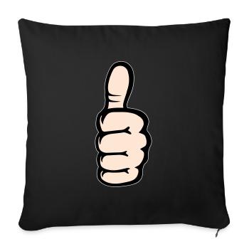 All Right OK Hand Icon - Sofa pillowcase 17,3'' x 17,3'' (45 x 45 cm) - black - Front