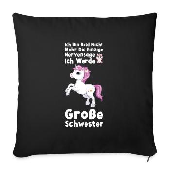 Schwestern Schwester Bruder Geschenk - Sofakissenbezug 45 x 45 cm - Schwarz - Vorne