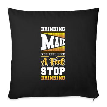 Beer Drinking Beer Belly No Thanks - Sofa pillowcase 17,3'' x 17,3'' (45 x 45 cm) - black - Front