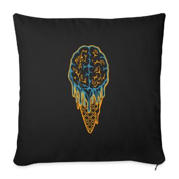 Scary Ice Cream Cone Zombie Brain - Sofa pillowcase 17,3'' x 17,3'' (45 x 45 cm) - black - Front