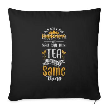 Tea Lovers Relaxation Drinking Chamomile - Sofa pillowcase 17,3'' x 17,3'' (45 x 45 cm) - black - Front