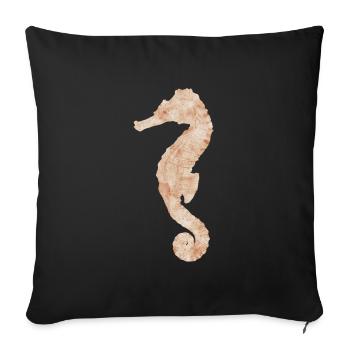Hippocampe - Housse de coussin décorative 45 x 45 cm - noir - Devant