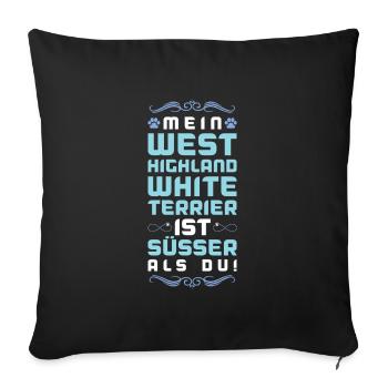 West Highland,White Terrier Dog Saying - Sofa pillowcase 17,3'' x 17,3'' (45 x 45 cm) - black - Front