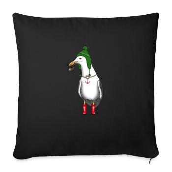 Seagull sea coast winter gift idea - Sofa pillowcase 17,3'' x 17,3'' (45 x 45 cm) - black - Front
