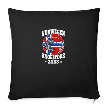 Norwegen Angeltour 2023 Angeln in Norwegen - Sofakissenbezug 45 x 45 cm - Schwarz - Vorne