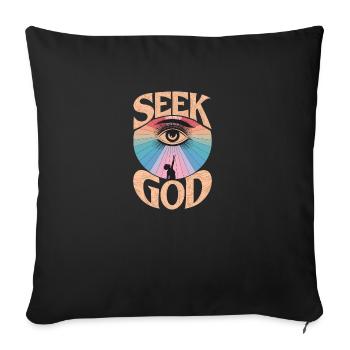 Chercher Dieu - Conception fidèle - Housse de coussin décorative 45 x 45 cm - noir - Devant