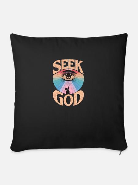 Seek God - Faithful Design - Sofakissenbezug 45 x 45 cm - Schwarz