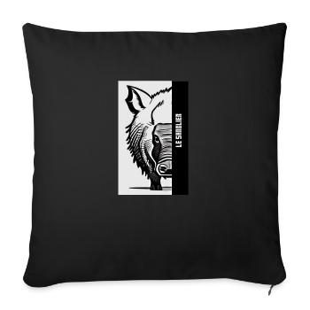 le sanglier - Housse de coussin décorative 45 x 45 cm - noir - Devant