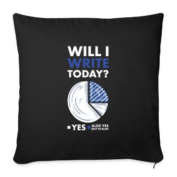Writer Will I Write Today - Sofa pillowcase 17,3'' x 17,3'' (45 x 45 cm) - black - Front