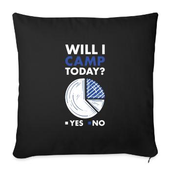 Camper vais-je aller camper aujourd’hui - Housse de coussin décorative 45 x 45 cm - noir - Devant
