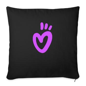 Heart T-shirt - Sofa pillowcase 17,3'' x 17,3'' (45 x 45 cm) - black - Front