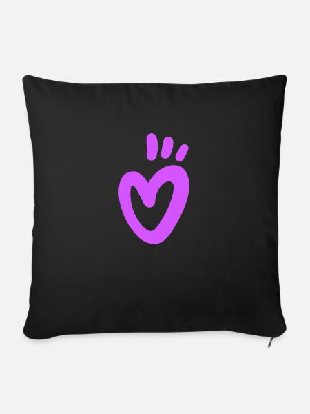 Herz T-Shirt - Sofakissenbezug 45 x 45 cm - Schwarz
