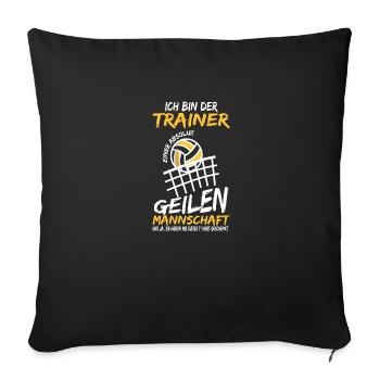 Trainer mannschaft Volleyball Spieler Geschenk - Sofakissenbezug 45 x 45 cm - Schwarz - Vorne