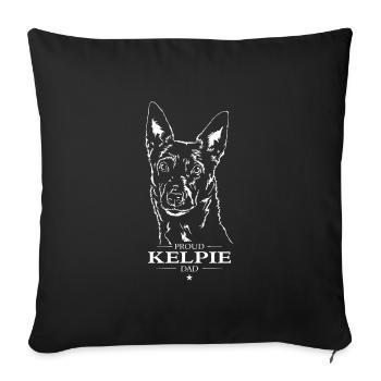 Kelpie Dad Dog Dogs Herding Dogs Wilsigns - Sofa pillowcase 17,3'' x 17,3'' (45 x 45 cm) - black - Front