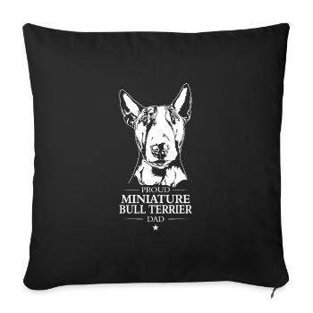 Miniature Bull Terrier Dad Bullterrier Wilsigns - Sofa pillowcase 17,3'' x 17,3'' (45 x 45 cm) - black - Front