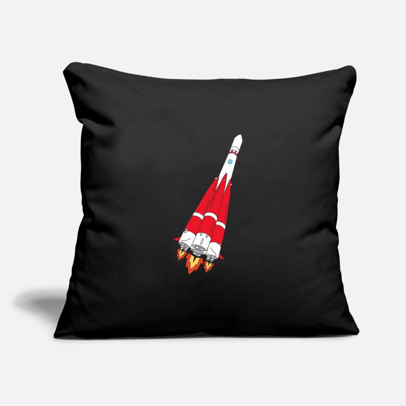 Rocket with thrust - hand-painted Sofa pillowcase 17,3'' x 17,3'' (45 x 45 cm)