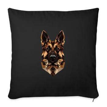 German Shepherd Low Poly Design - Sofa pillowcase 17,3'' x 17,3'' (45 x 45 cm) - black - Front