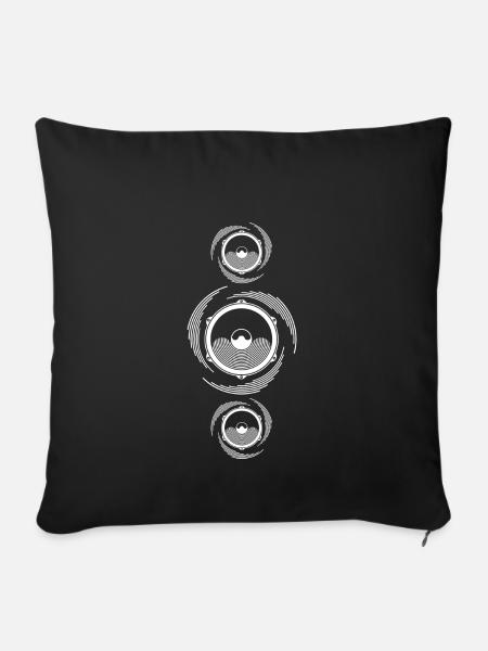 Spirale Son Haut-parleur basse - Housse de coussin décorative 45 x 45 cm - noir