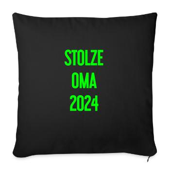 Proud Grandma 2024 – Perfect for New Grandmas - Sofa pillowcase 17,3'' x 17,3'' (45 x 45 cm) - black - Front