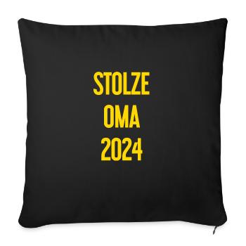 Proud Grandma 2024 – Perfect for New Grandmas - Sofa pillowcase 17,3'' x 17,3'' (45 x 45 cm) - black - Front