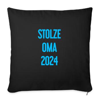 Proud Grandma 2024 – Perfect for New Grandmas - Sofa pillowcase 17,3'' x 17,3'' (45 x 45 cm) - black - Front