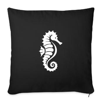 Cute little tattoo seahorse - Sofa pillowcase 17,3'' x 17,3'' (45 x 45 cm) - black - Front