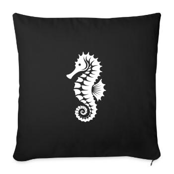 Seahorse for Junior Swim Training - Sofa pillowcase 17,3'' x 17,3'' (45 x 45 cm) - black - Front