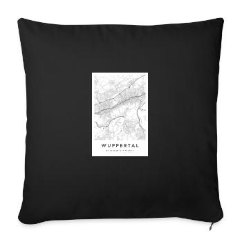 Wuppertal map city map citymap map - Sofa pillowcase 17,3'' x 17,3'' (45 x 45 cm) - black - Front