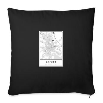Erfurt Thuringia map city map city map map - Sofa pillowcase 17,3'' x 17,3'' (45 x 45 cm) - black - Front