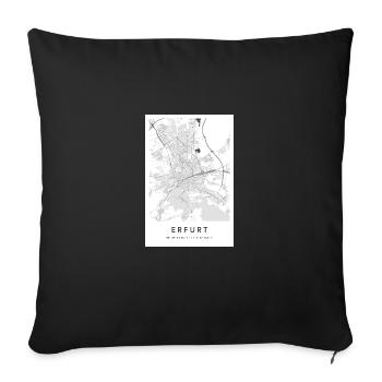 Erfurt Thuringia map city map city map map - Sofa pillowcase 17,3'' x 17,3'' (45 x 45 cm) - black - Front
