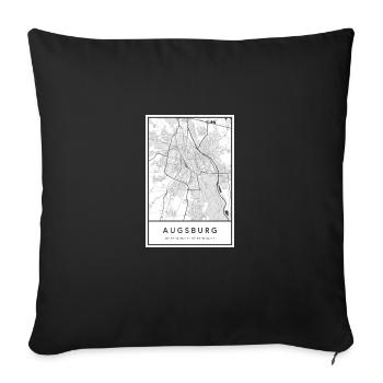 Augsbourg Bavière carte plan de la ville plan de la ville - Housse de coussin décorative 45 x 45 cm - noir - Devant