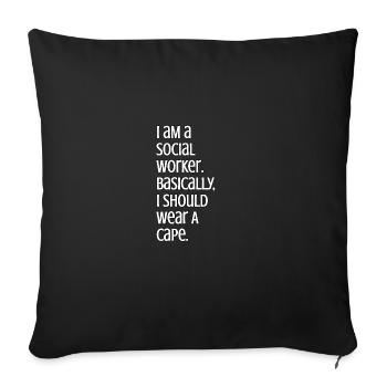 Je suis travailleuse sociale - Housse de coussin décorative 45 x 45 cm - noir - Devant