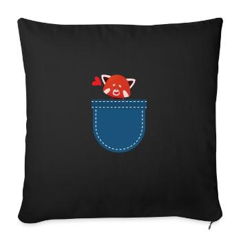 Zoo Animal Lovers Gift Chest Bag Red Panda - Sofa pillowcase 17,3'' x 17,3'' (45 x 45 cm) - black - Front