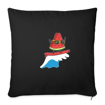 Watermelon Surfing Windsurfer Gift - Sofa pillowcase 17,3'' x 17,3'' (45 x 45 cm) - black - Front