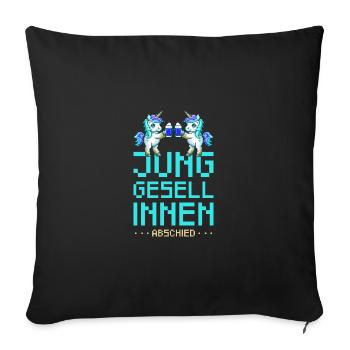 Licorne Enterrement de vie de jeune fille Enterrement de vie de jeune fille - Housse de coussin décorative 45 x 45 cm - noir - Devant