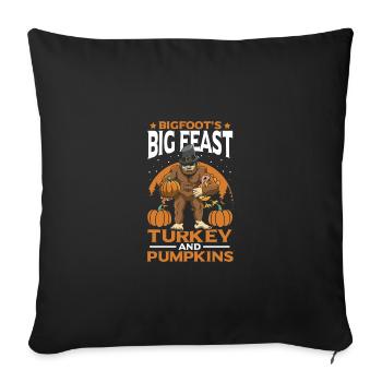 Family celebration at harvest time - Sofa pillowcase 17,3'' x 17,3'' (45 x 45 cm) - black - Front