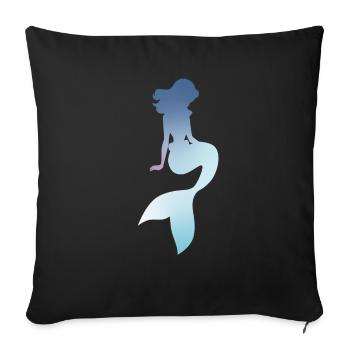 Meerjungfrau - Sofakissenbezug 45 x 45 cm - Schwarz - Vorne