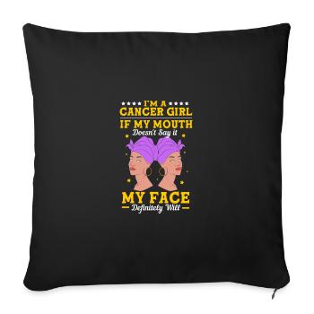 Zodiac sign Cancer - Sofa pillowcase 17,3'' x 17,3'' (45 x 45 cm) - black - Front