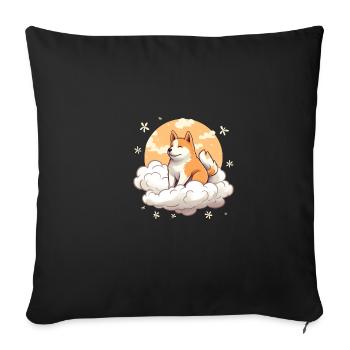 Japanese dog Shiba Inu angel sky reminder - Sofa pillowcase 17,3'' x 17,3'' (45 x 45 cm) - black - Front