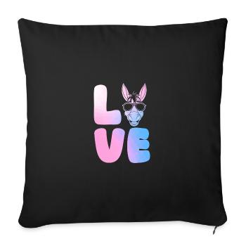 Âne - Housse de coussin décorative 45 x 45 cm - noir - Devant