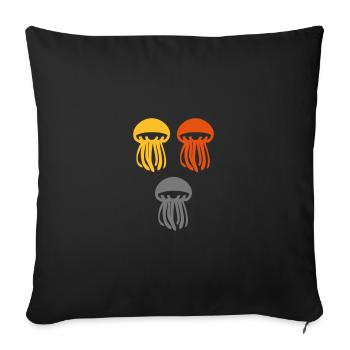 jellyfish - Sofa pillowcase 17,3'' x 17,3'' (45 x 45 cm) - black - Front