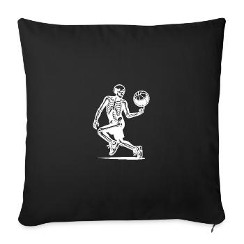 Sports de balle Halloween Squelettes Jouer au basket-ball - Housse de coussin décorative 45 x 45 cm - noir - Devant